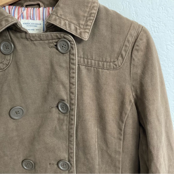 VTG American Eagle Outfitters Brown Cotton Jacket Coat, Size L - Picture 2 of 6
